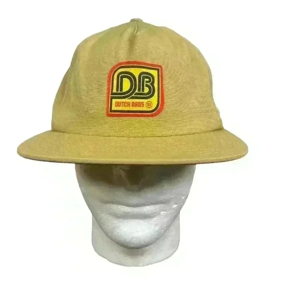 Dutch Bros Tan Brown SnapBack Hat Adjustable NWOT‎